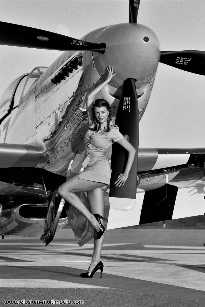 Female model photo shoot of HamiltonSmith by Warbird Pinup Girls