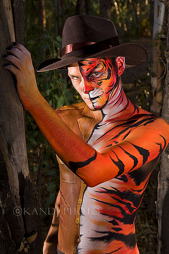 Male model photo shoot of JeffreyCastleberry, body painted by Donna Hofstee