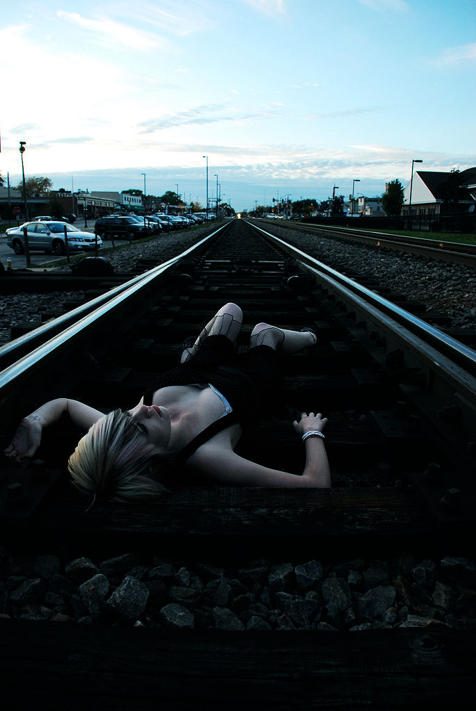 Female model photo shoot of LB Kate in Cary Train Tracks