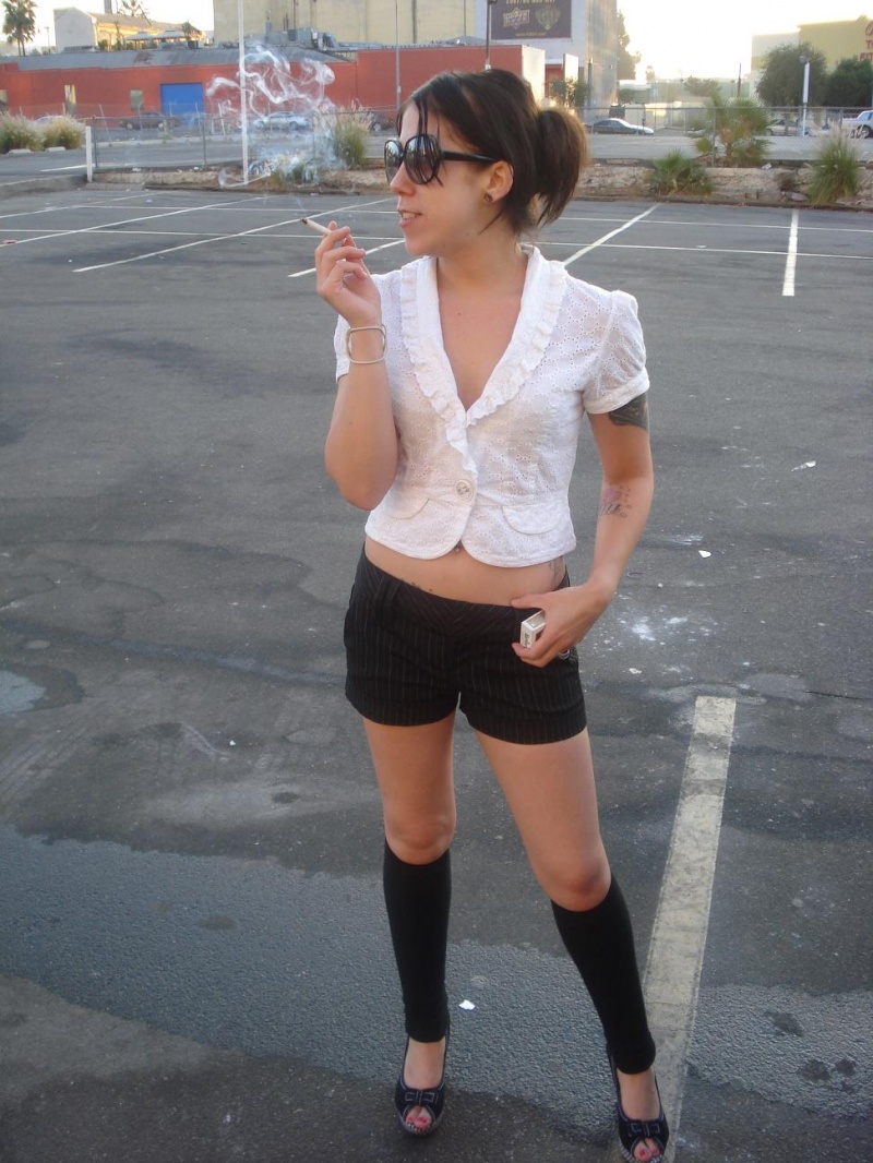 Female model photo shoot of Miss Apreal in Hollyweird Parking Lot