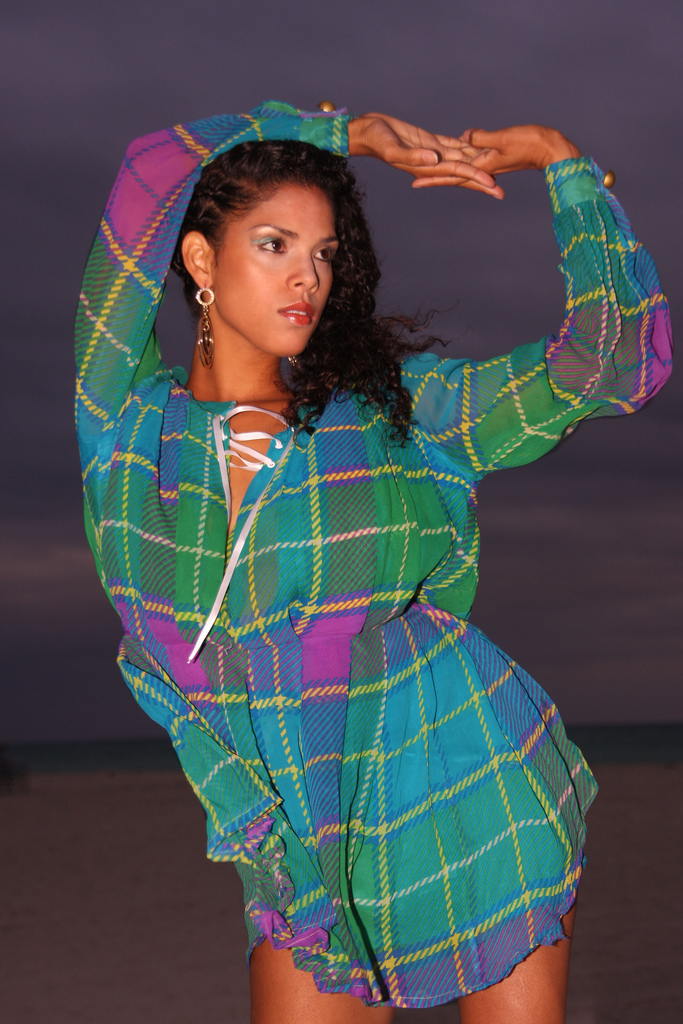 Female model photo shoot of Snapshots Photography and Marley De Puente in South Beach, makeup by Omaro Roundtree, clothing designed by Its all about FAVALA