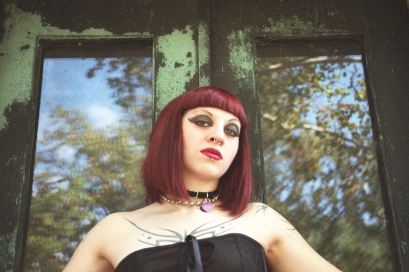 Female model photo shoot of Nataliya Nightmare by Creative Eye Photo-STL in Calvory Cemetery