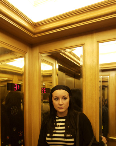 Female model photo shoot of 0leanne0 in lift