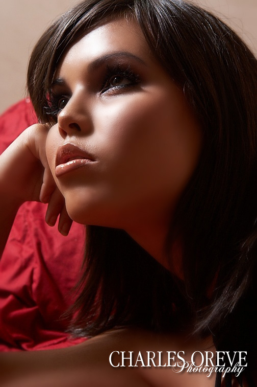 Female model photo shoot of Paulina Pease by Charles Oreve, makeup by Liz Javelosa