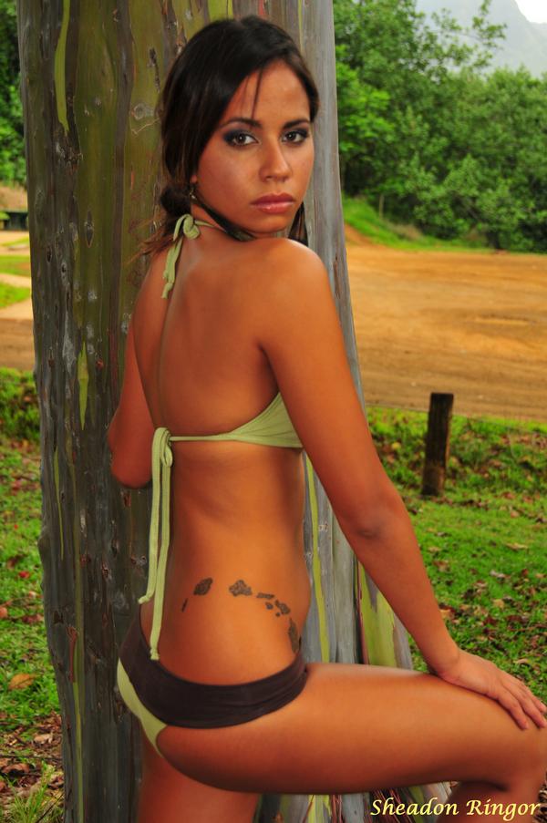 Female model photo shoot of cassandra silva in KAUAI hawaii, makeup by Brandi Lee MUA