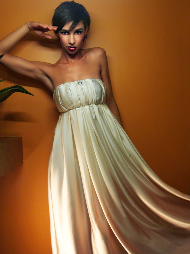 Female model photo shoot of Jenna Velazquez, makeup by brendasmojo, clothing designed by SYLVIO