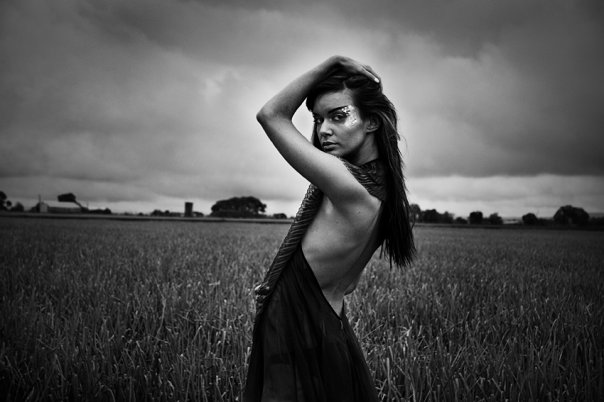 Female model photo shoot of Sammi Ashton in onion farm