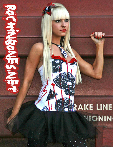 Female model photo shoot of Kayla Michele by Sandi Elle  in Salem, OR, clothing designed by Rockin Bones 