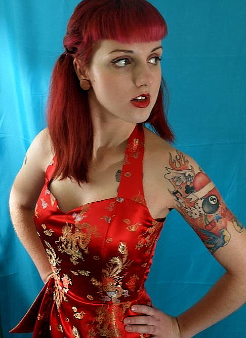 Female model photo shoot of The only way is Pin Up and Bettina Scarlett