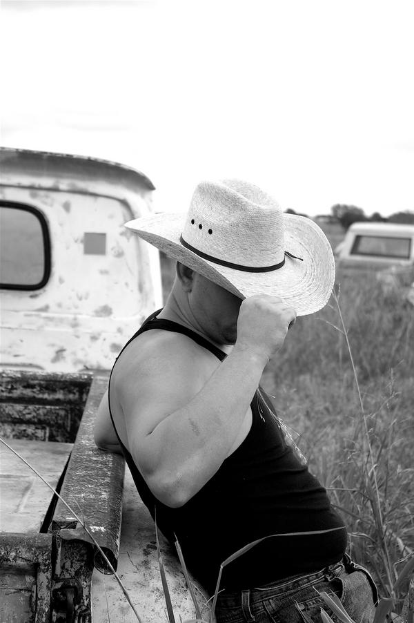 Male model photo shoot of Dragon Knee Media in Field with abandoned broken down truck