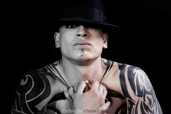 Male model photo shoot of luissaenz  and Tribal_1 in Albuquerque, NM, makeup by Conrad Sanchez