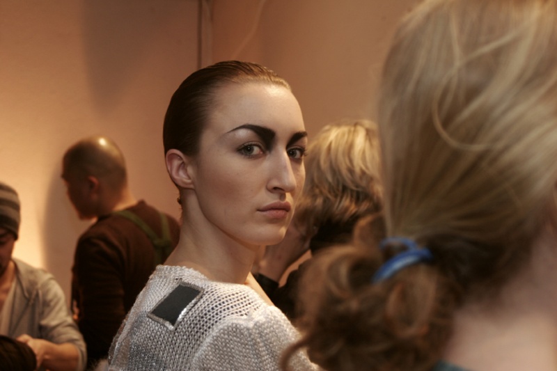Female model photo shoot of justina - Makeup Artist in Berlin Fashion Week, Germany