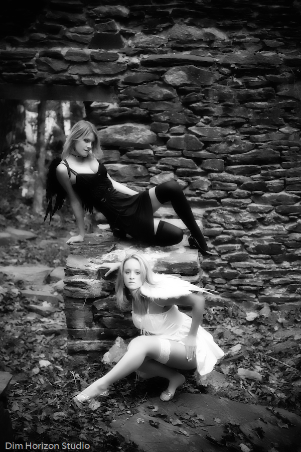 Female model photo shoot of Amanda Vance and Jessica Vance by Dim Horizon Studio in Secret spot in GA