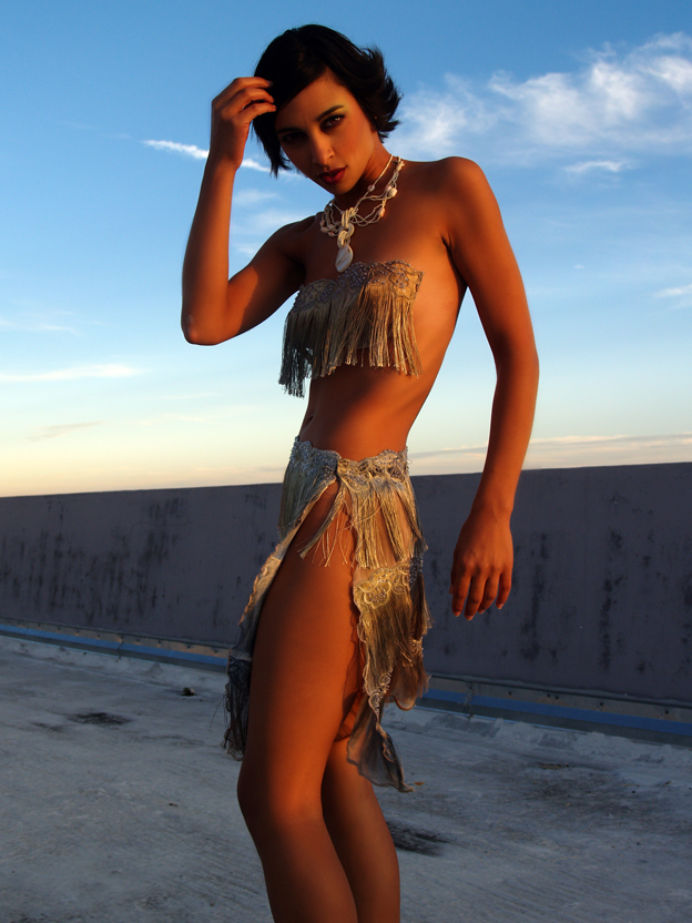 Female model photo shoot of Jenna Velazquez, makeup by brendasmojo, clothing designed by SYLVIO