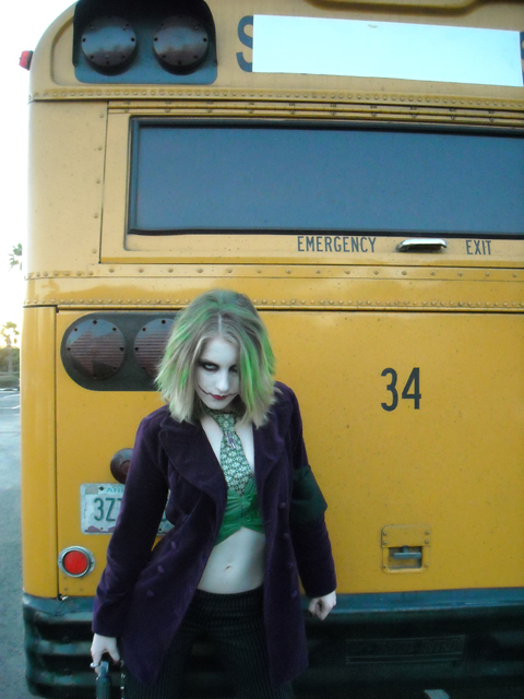 Female model photo shoot of Lady Lestat in Behind a bus
