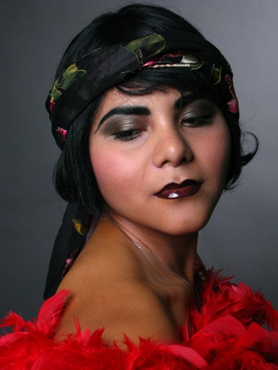 Female model photo shoot of NUKE Cosmetics in Los Angeles