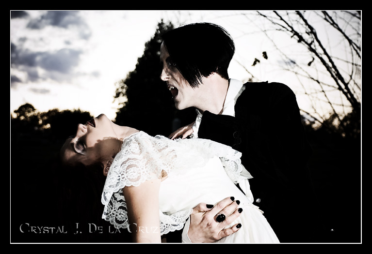 Male and Female model photo shoot of Michael Morbius and CoriLee by Luna Soledad, makeup by Lollycat