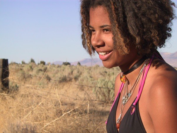 Female model photo shoot of Souly in Burning Man Roadside