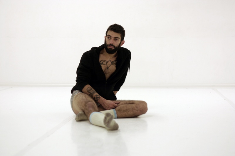 Male model photo shoot of joerg-wendt-gaudreault in Berlin Rehearsal Studio @Kulturbrauerei