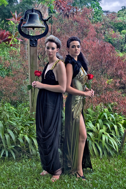 Male and Female model photo shoot of Tropic Light and Candy Kimmel in Oahu, makeup by Jai Exotic Visions, clothing designed by NatashaLi