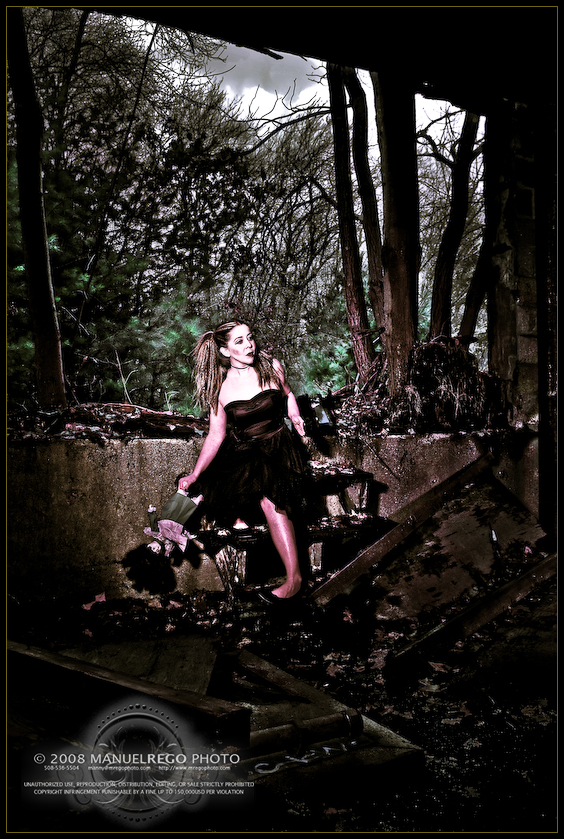 Female model photo shoot of Mia D by Manuel Rego in Lost in a Dark Fairytale