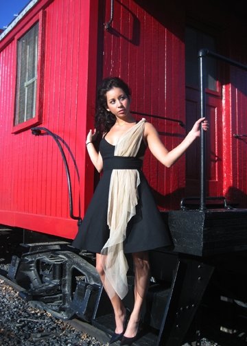 Female model photo shoot of Lana Velazquez, clothing designed by Caroline Hellas