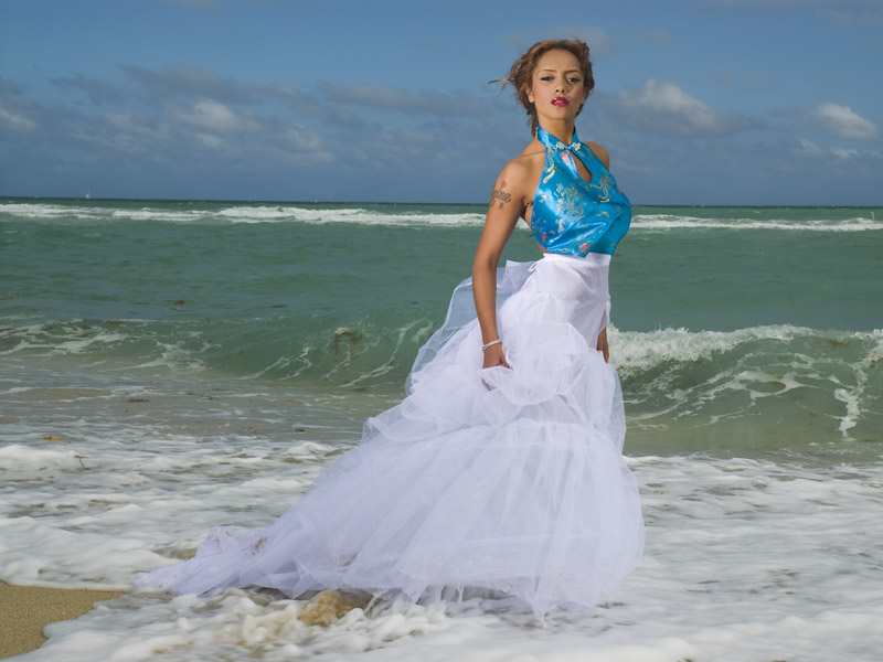 Female model photo shoot of Gina Maria C in miami baech