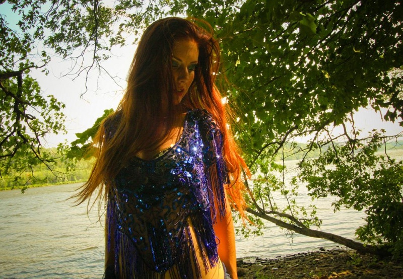 Female model photo shoot of Renate Sparkles in Mississippi River Minneapolis, MN