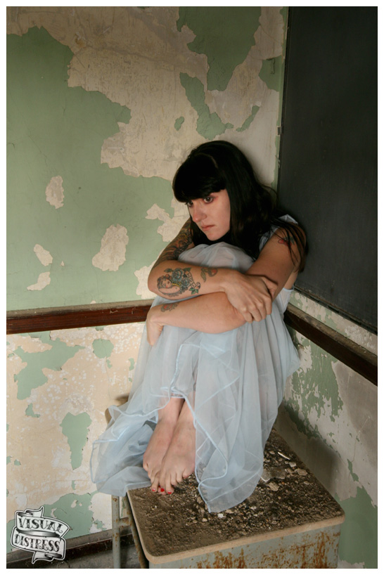 Female model photo shoot of Alicia_NudeModel by Visual Distress in Abandoned Primary School, Philly