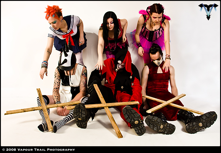 Female and Male model photo shoot of Liquid Angel, Turahzaq, Josephine Amelia, tattoo23, Nausicaa and Carl Riot by Vapour Trail in Studio in Barnsely