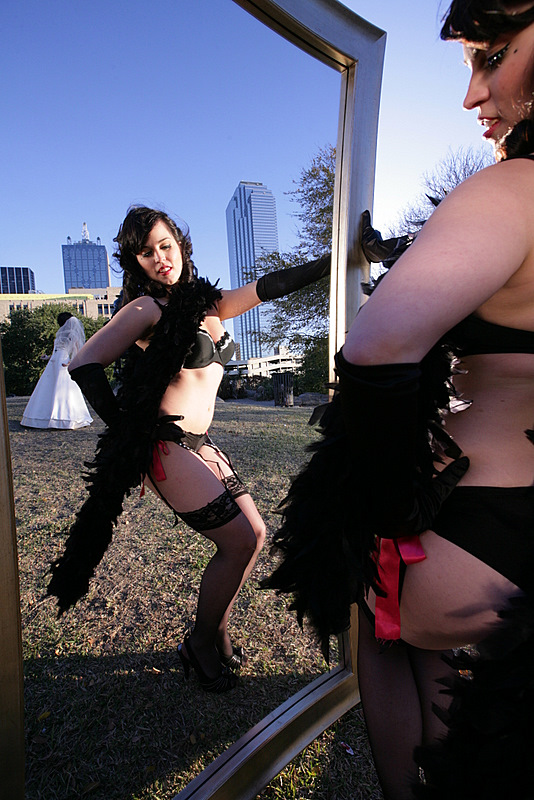 Male and Female model photo shoot of Hal Samples Photography, Ginger Valentine and 873573 in Downtown Dallas