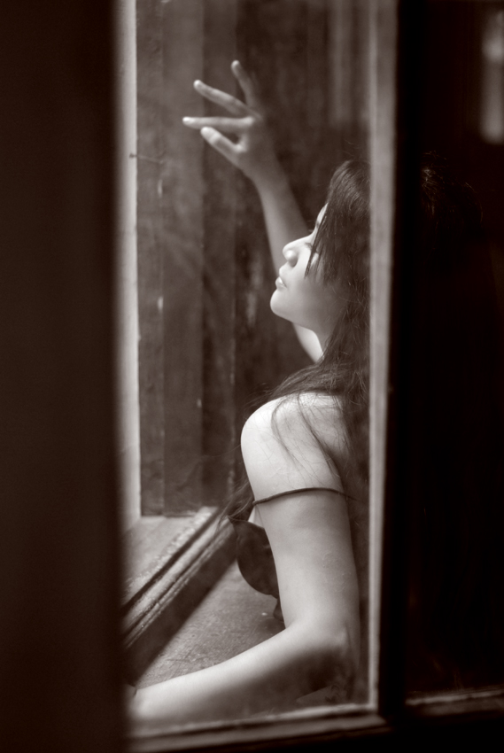Female model photo shoot of OnlyDeja in balik jendela kota tua