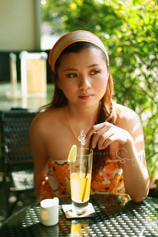 Female model photo shoot of Suxy in orleans bistro,Jakarta