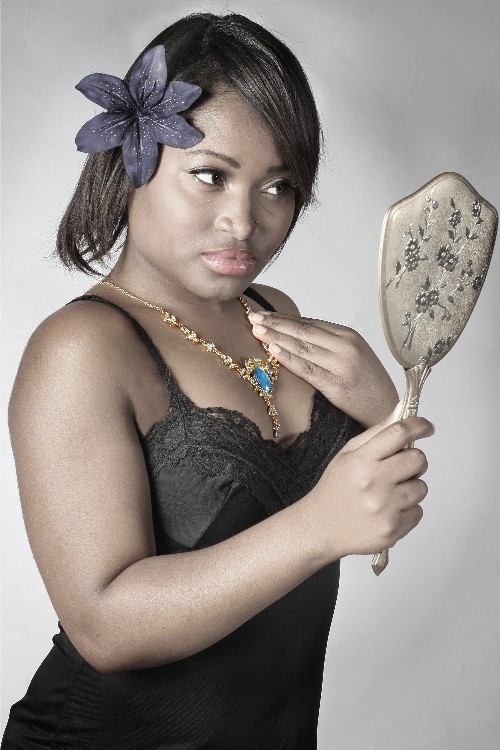 Female model photo shoot of AlyshaYoderPhotography and Queen_JA in Art Institute Studios, makeup by Jasmin Abdel-Nabi