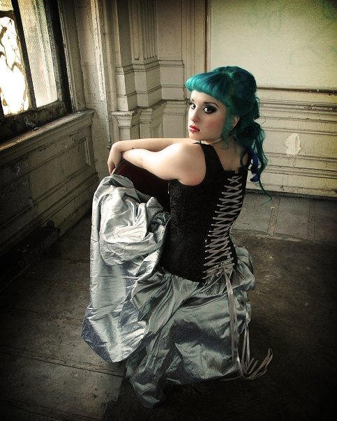 Female model photo shoot of Starkers Corsetry and Cassia Sparkle, clothing designed by Starkers Corsetry