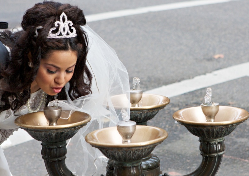 Female model photo shoot of Selenny Marie in DOWNTOWN DRINKING FOUNTAIN