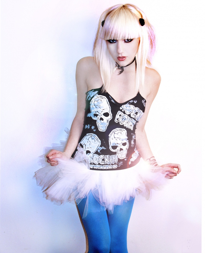 Female model photo shoot of MARIAN LANE and Lamb in Studio PDX, clothing designed by Rockin Bones 