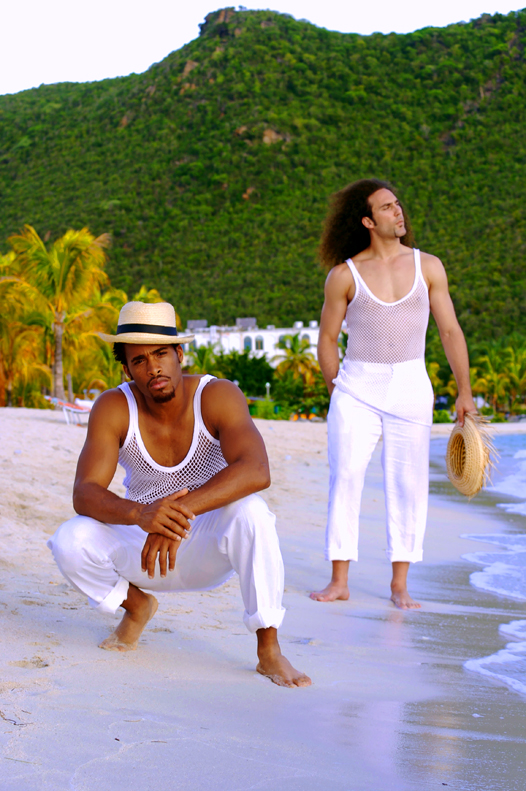 Male model photo shoot of Olu Onile and Peter Cicco in St. Maarten