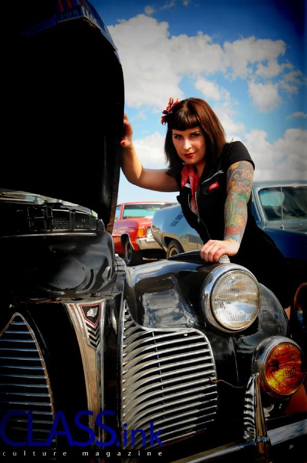 Male and Female model photo shoot of Undying Photo and Taryn Ashley in Gilbert car auction