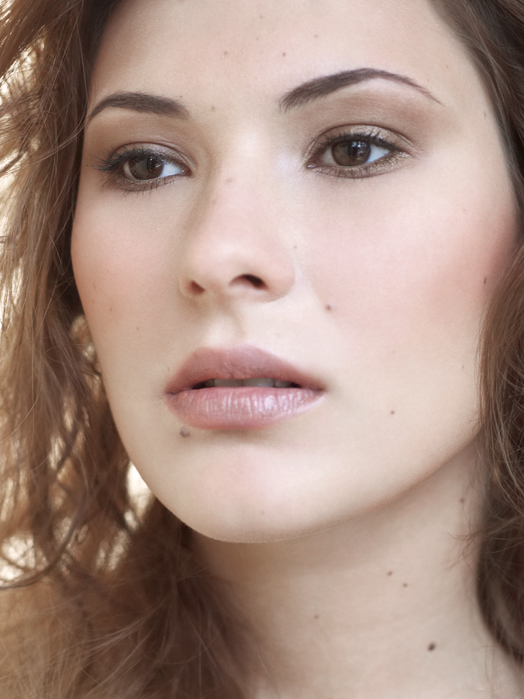 Female model photo shoot of Viorica Zapalschi, makeup by caroxine