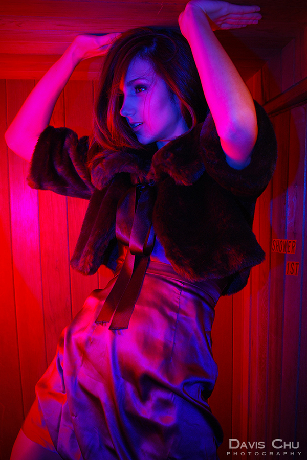 Male and Female model photo shoot of Davis Chu and Andrea - S in Inside of a sauna, no joke =D
