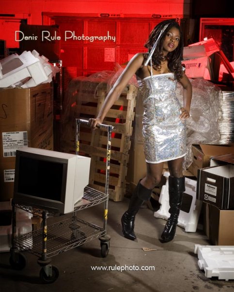 Female model photo shoot of Sebxet Fashions and Ria Mh by Denis Rule in Computer Recyclers, Ottawa