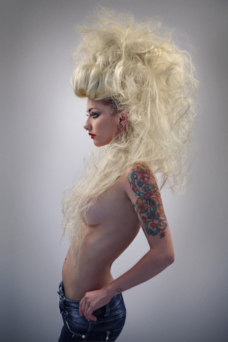Female model photo shoot of  Lady Diamond by Etienne Delorme, makeup by Noellie Bodet