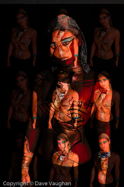 Male and Female model photo shoot of Dave Vaughan and JasmineBowen in Kitchener, body painted by Mana Balos
