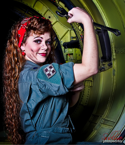 Female model photo shoot of Maegan Barnett in Love Field Flight Museum