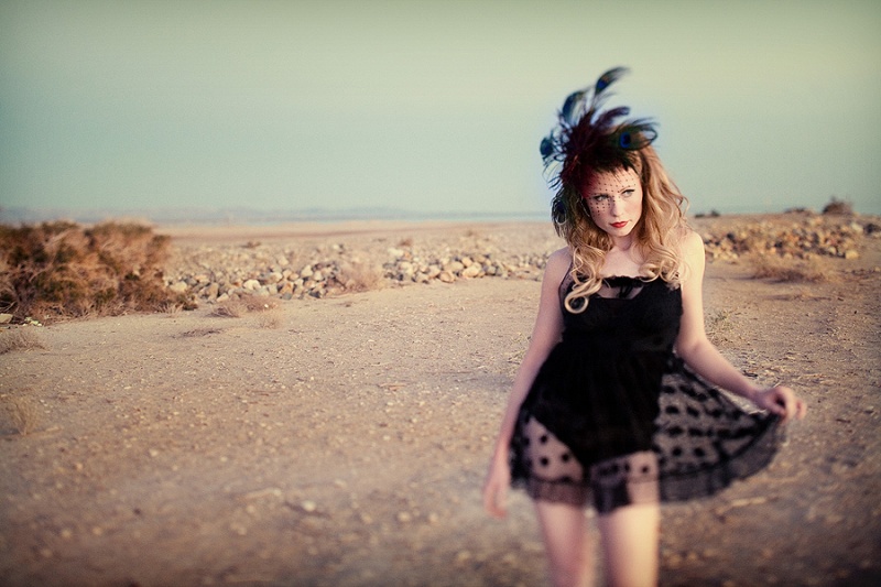Female model photo shoot of Vanessa Preziose Photog in Salton Sea, clothing designed by CastleBride Couture
