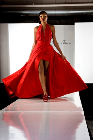 Female model photo shoot of Nkonye, clothing designed by oscar fierros
