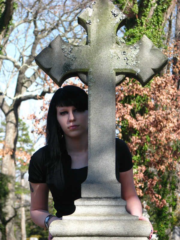 Female model photo shoot of Dead Dolly in Asheville, NC.