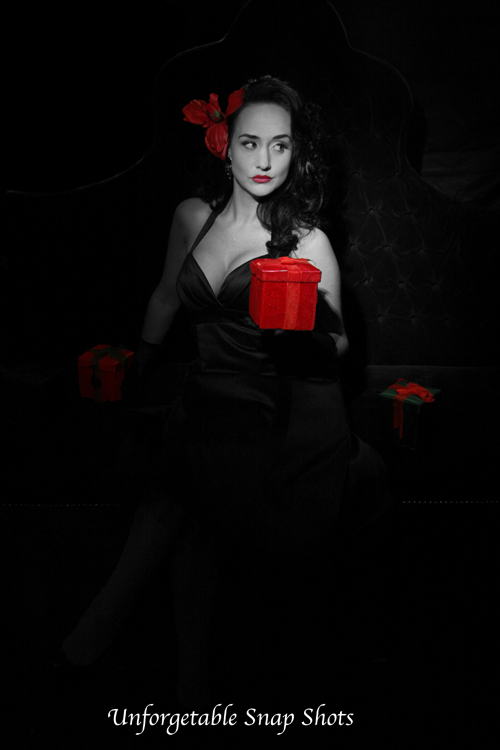 Male and Female model photo shoot of Memories for you by me and Mona deLux in BomshellMandy&StudioX's Pinup Xmas Party, makeup by Designs By LJ