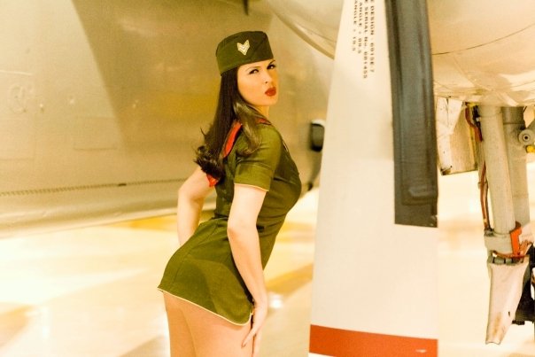 Female model photo shoot of Jenny Page in Hamilton Airplane Museum